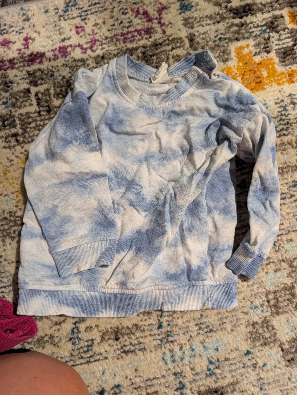 Tie-Dye Blue & White Crewneck Sweatshirt